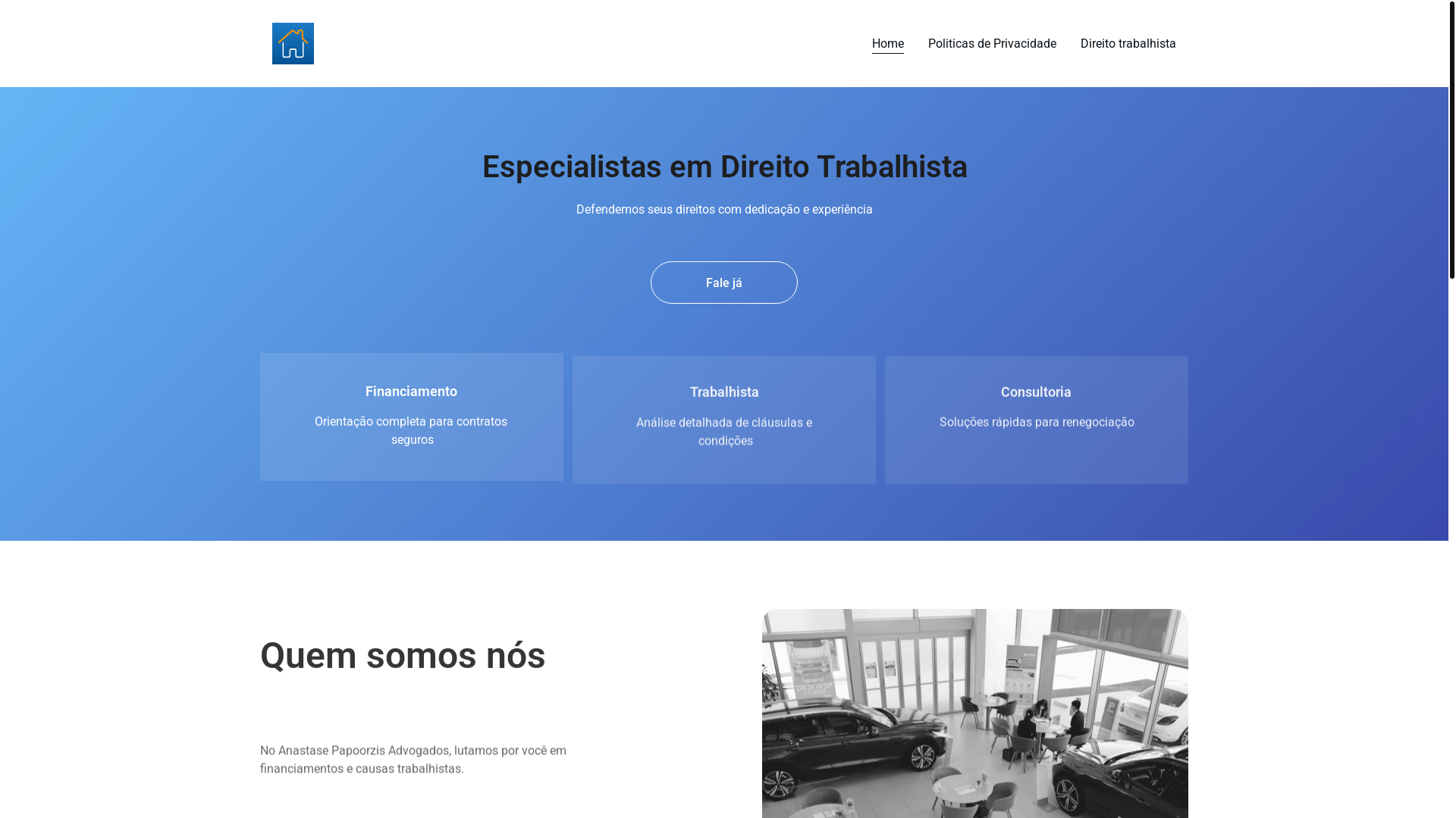 website screenshot of https://escritorioanastase.com/