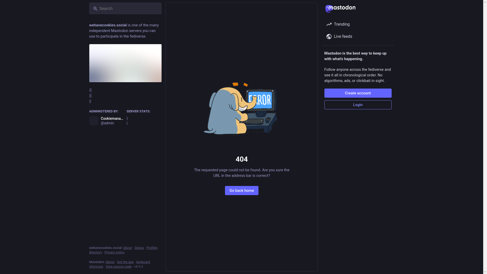 website screenshot of https://wehavecookies.social/ap/users/115621347595892875/statuses/115746872928038873