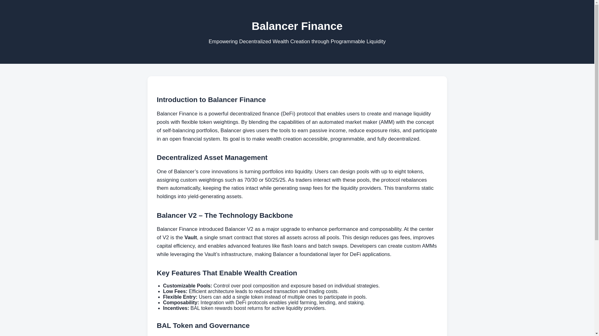 website screenshot of https://balancer-finance.pages.dev/