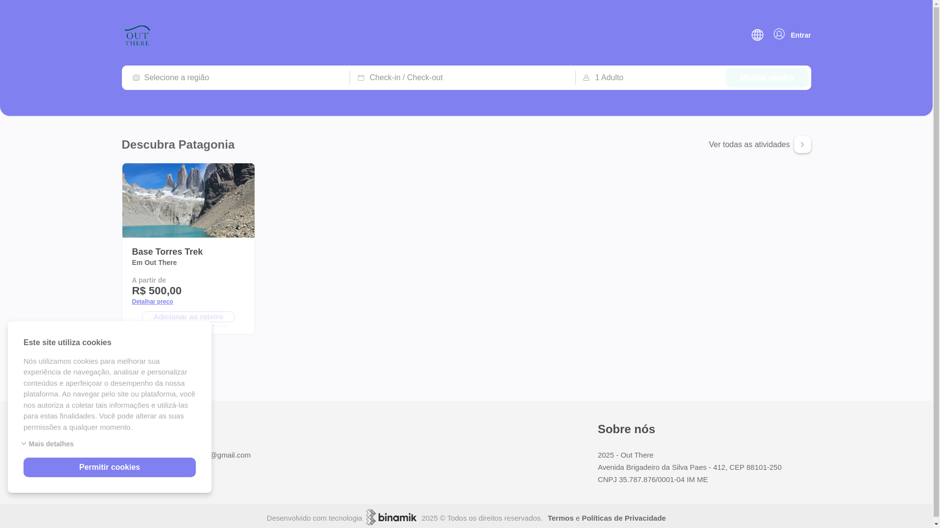 website screenshot of https://outtheretravels.online/