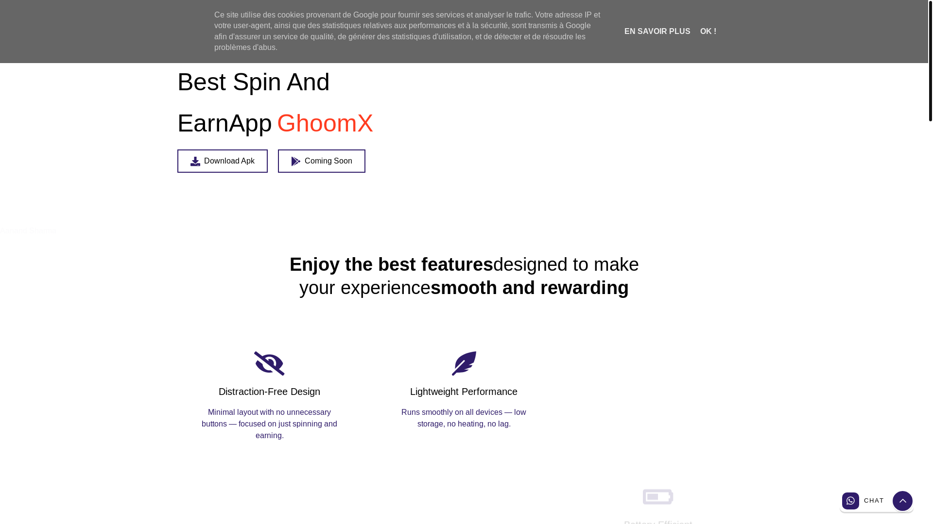 website screenshot of https://ghoomx.tech/