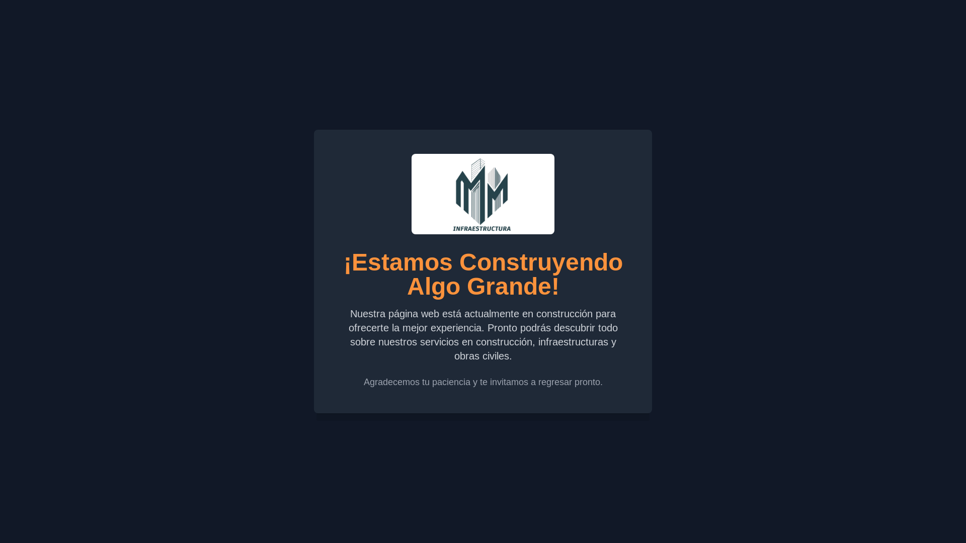 website screenshot of https://myminfraestructura.com/