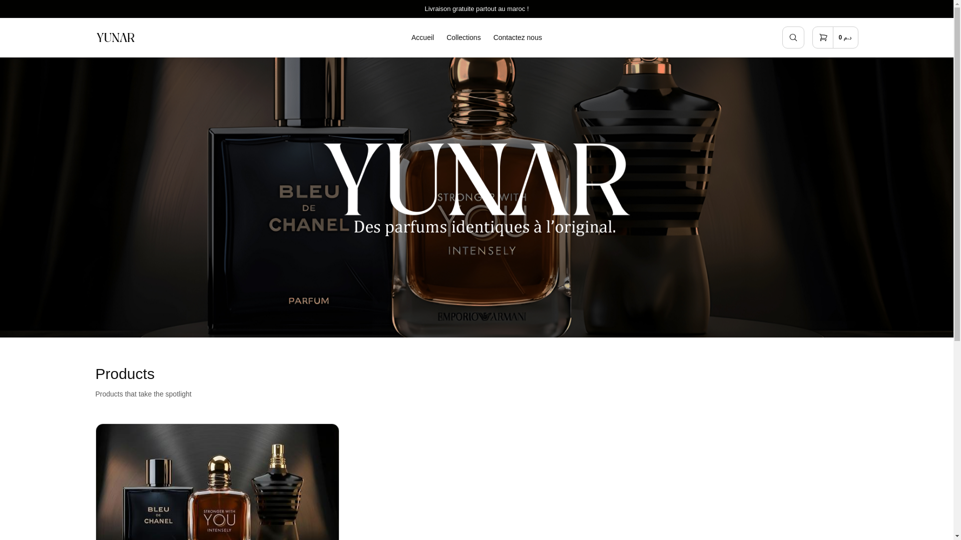 website screenshot of https://yunarparfums.com/