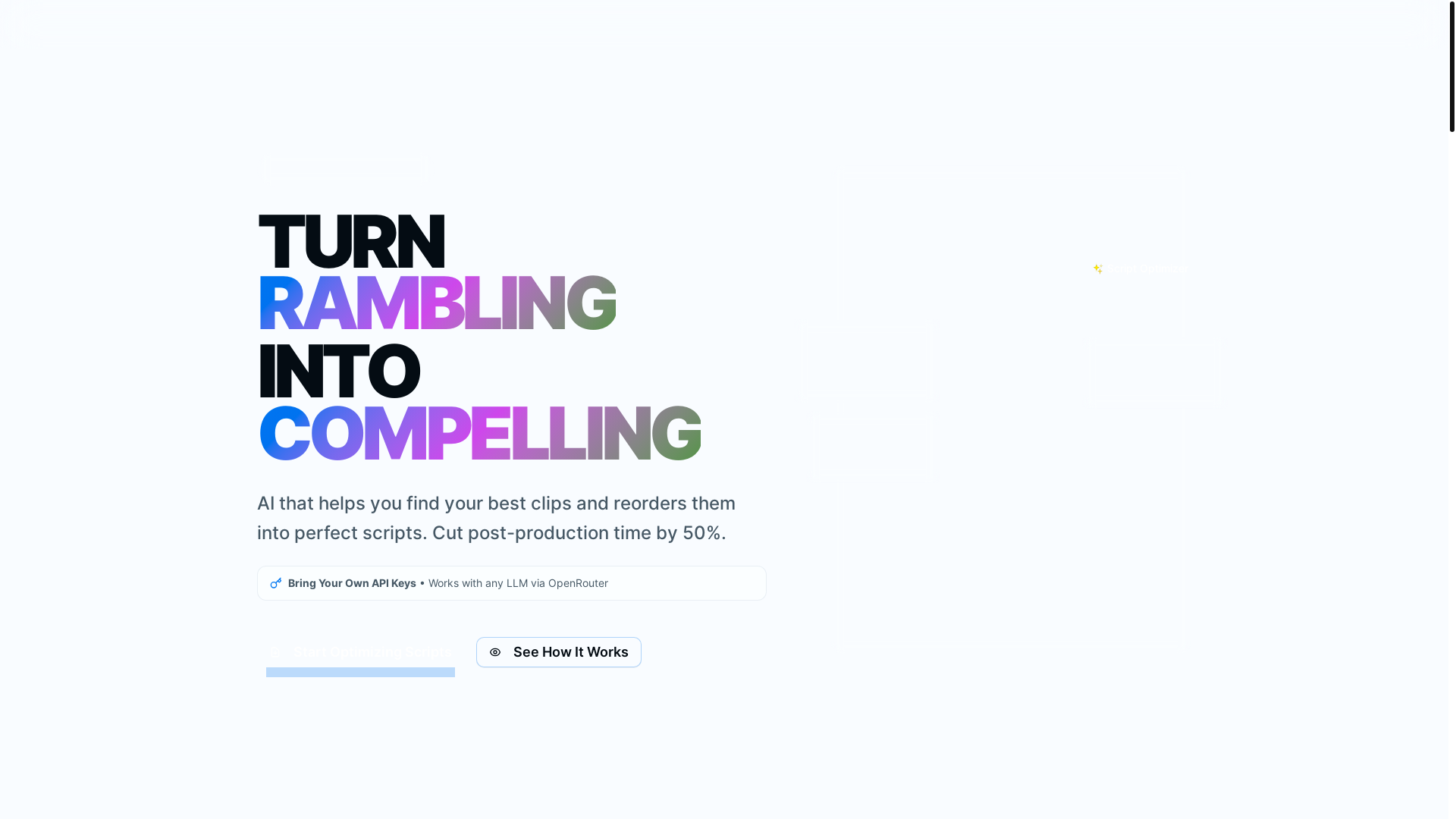 website screenshot of https://ramble-ai-landing.pages.dev/