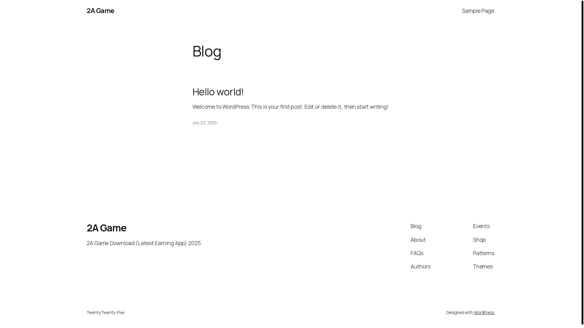 website screenshot of https://2agame.site/