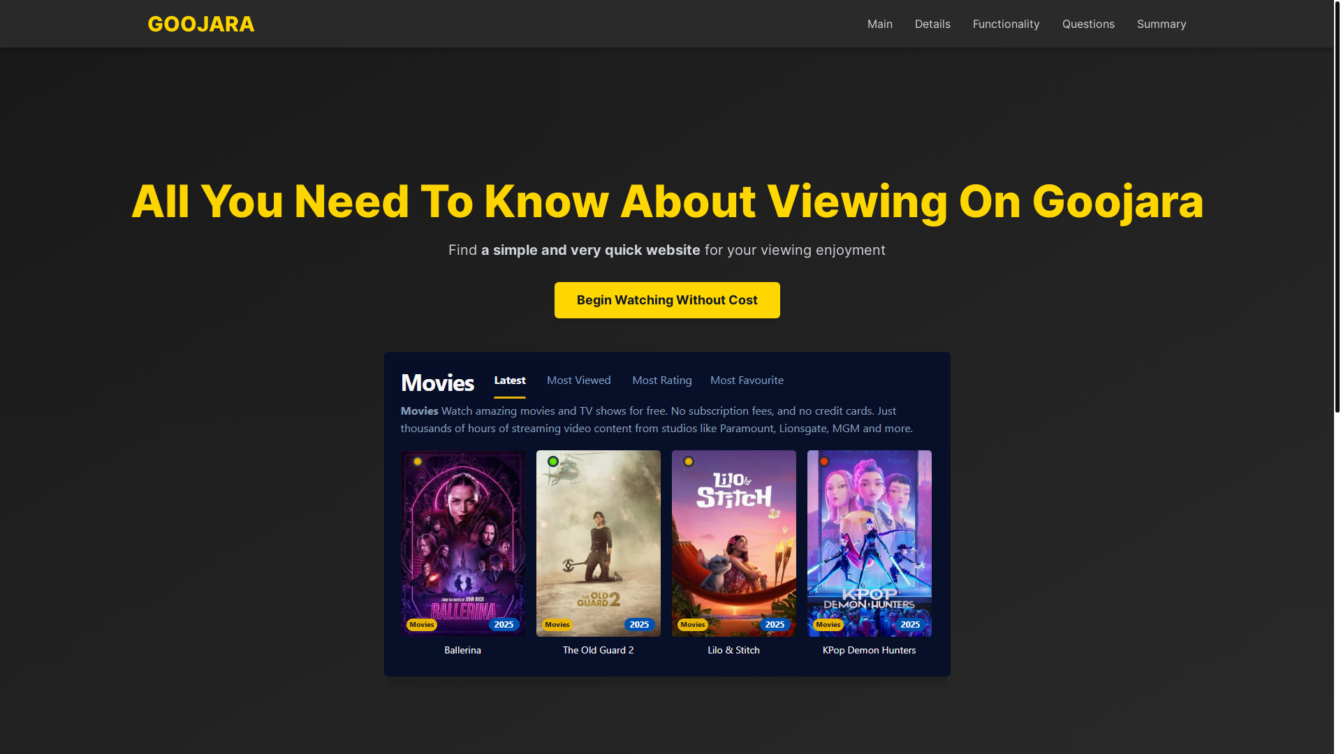 website screenshot of https://goojara-05av.pages.dev/