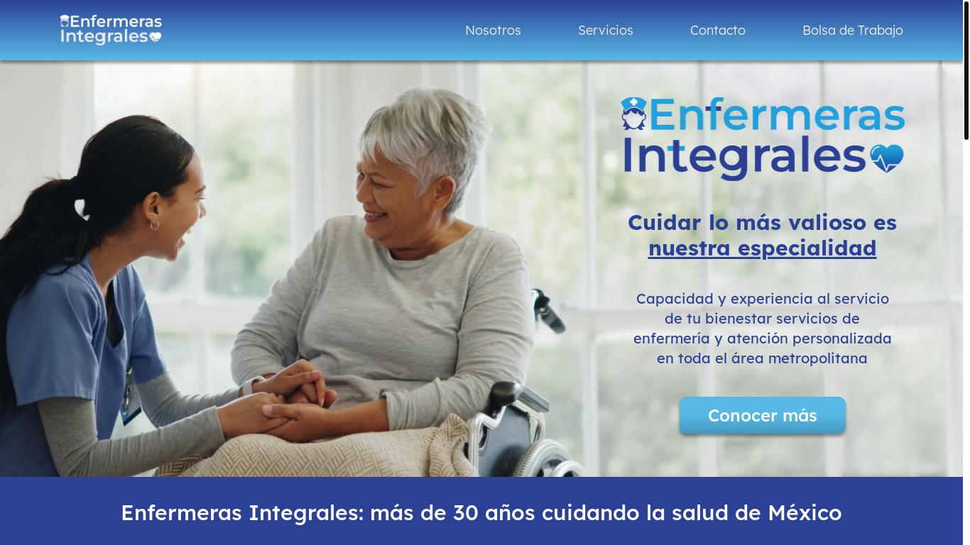 website screenshot of https://enfermerasintegrales.pages.dev/