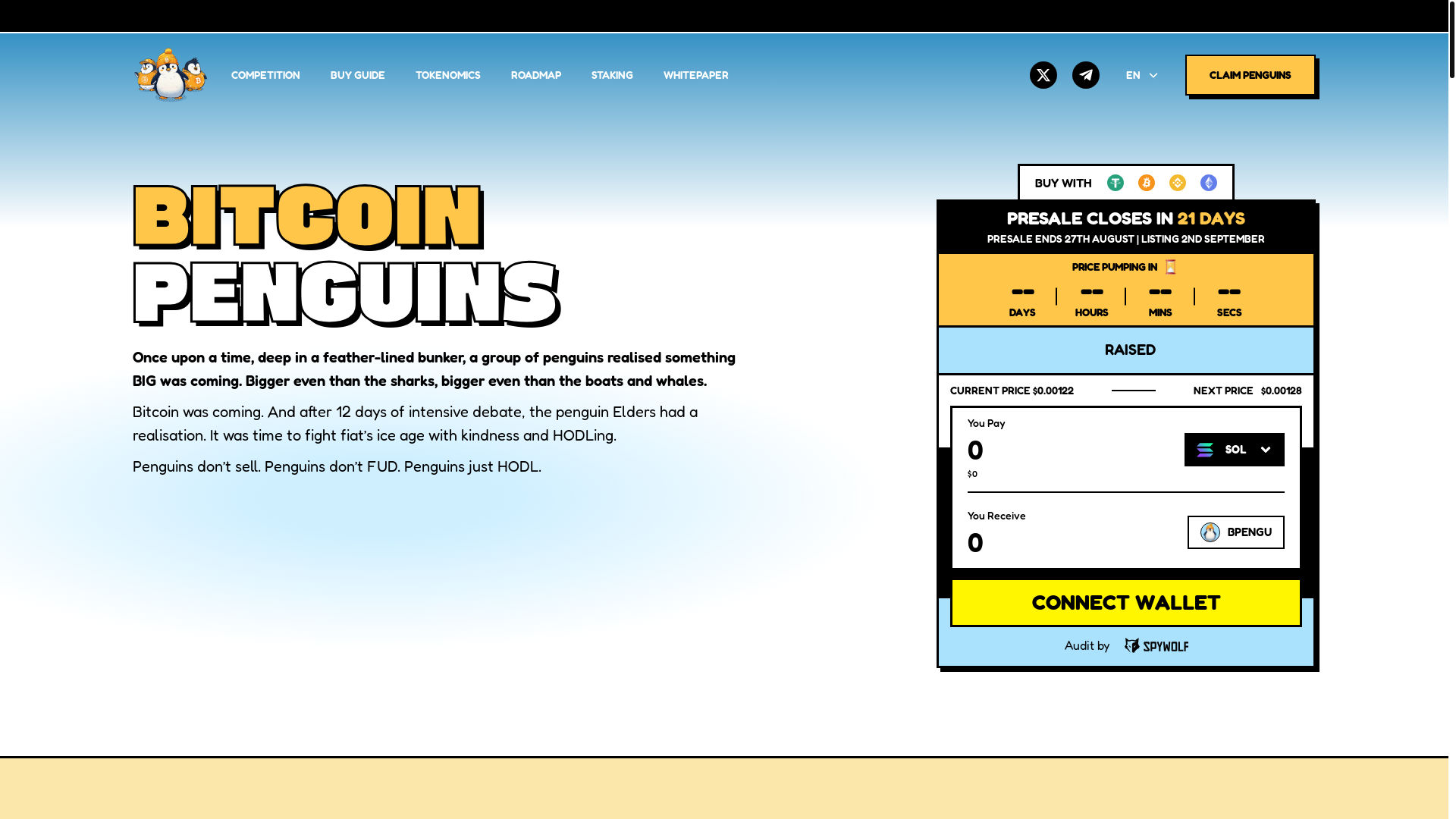 website screenshot of https://claim-btcpenguins.pages.dev/