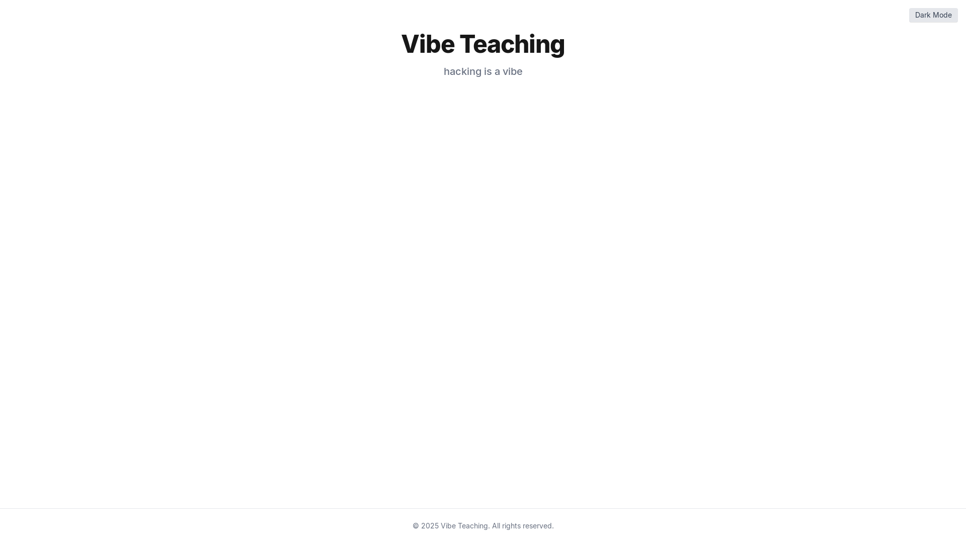 website screenshot of https://vibeteaching.io/