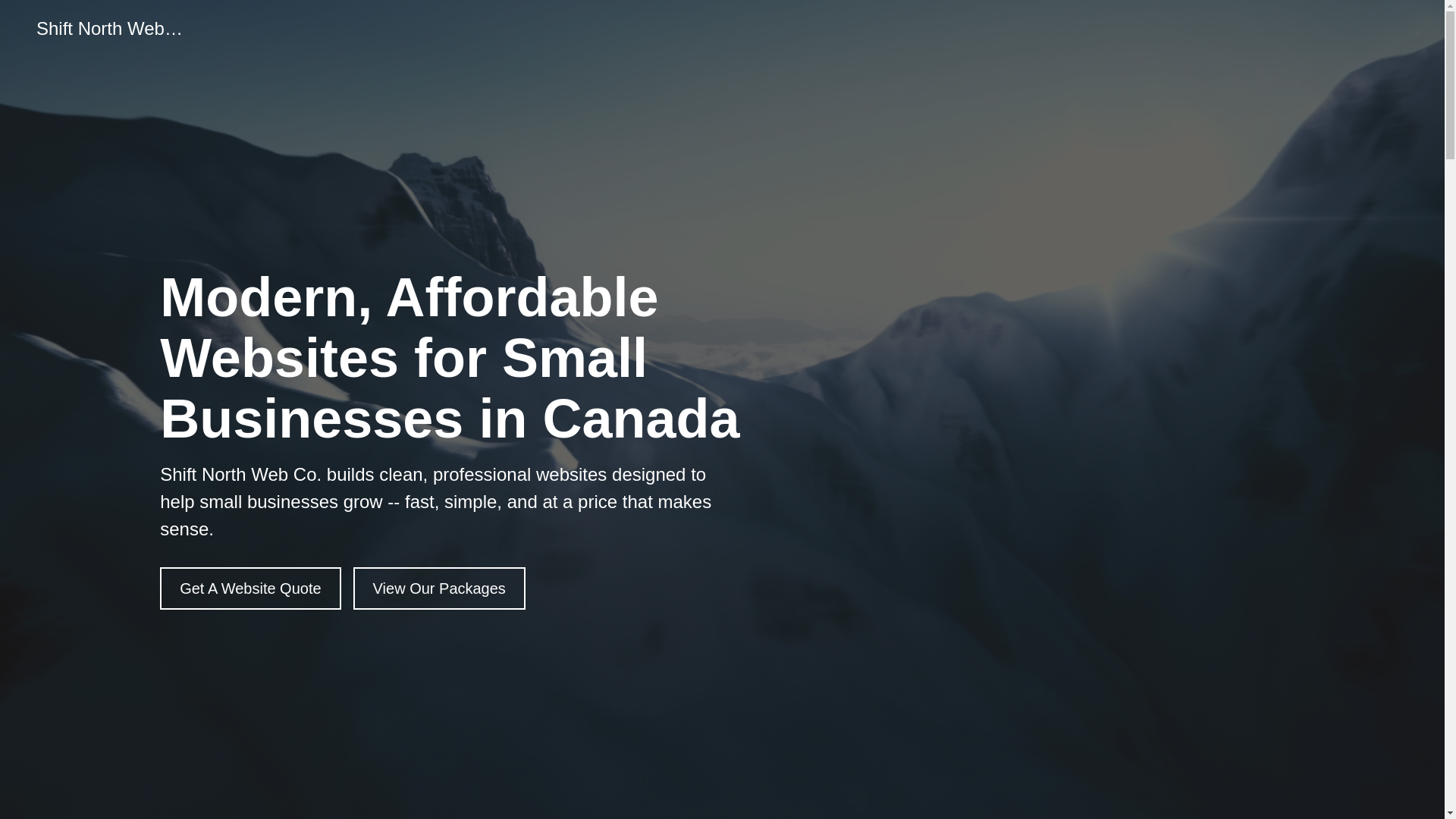 website screenshot of https://shiftnorth.ca/