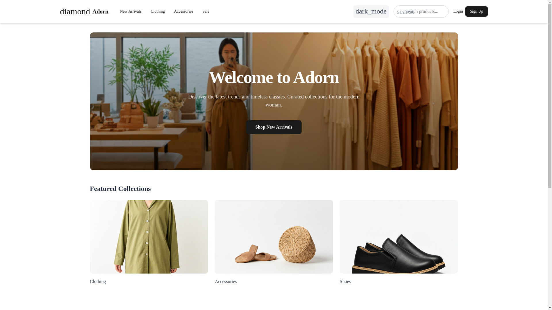website screenshot of https://adornbytania.com/