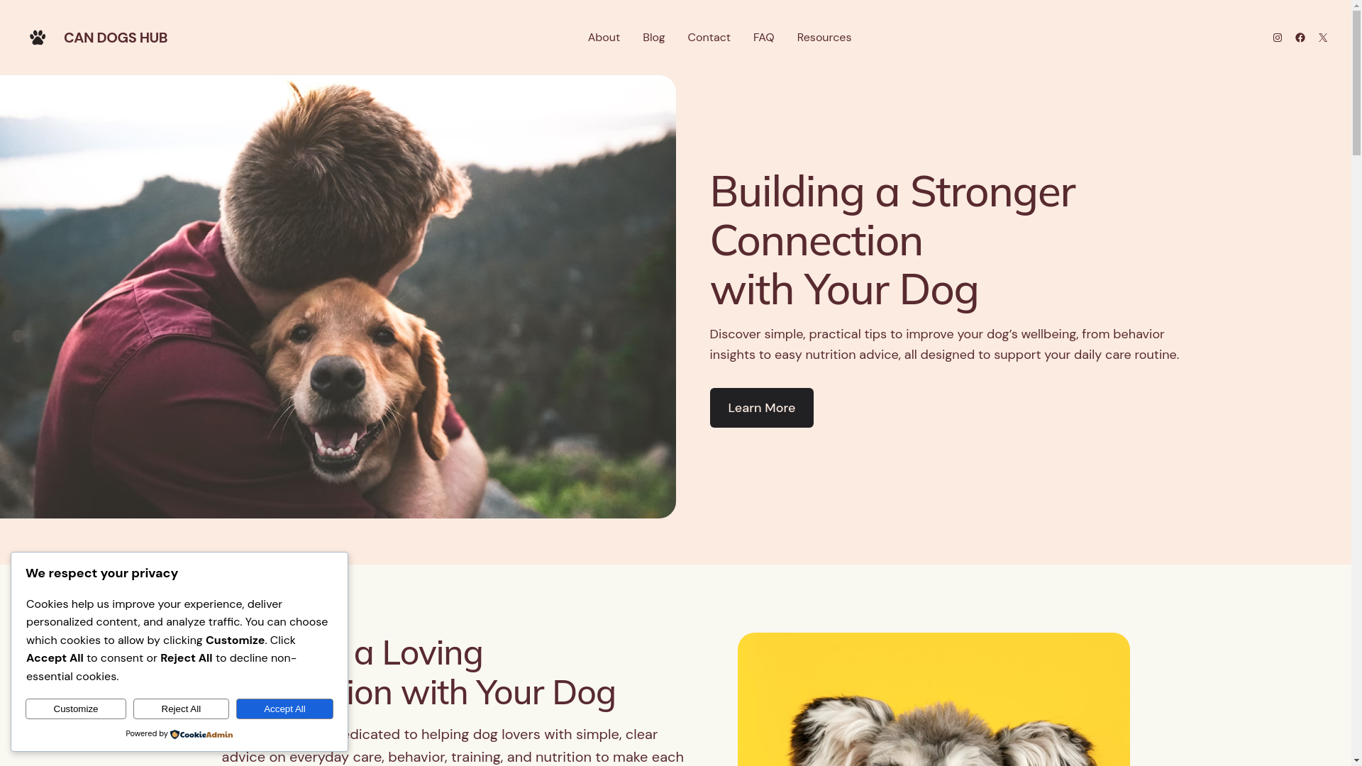 website screenshot of https://candogshub.com/