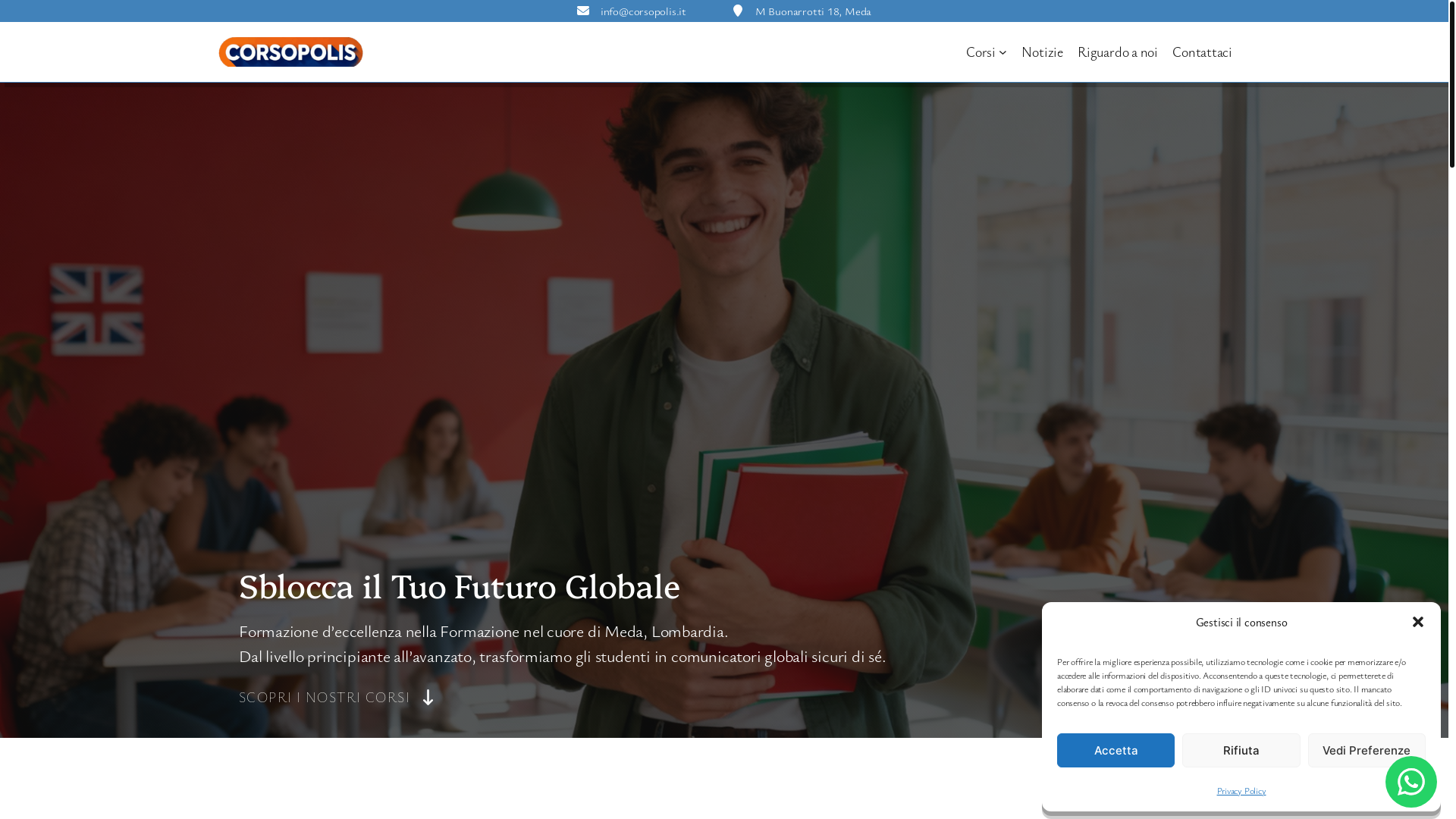 website screenshot of https://corsopolis.it/