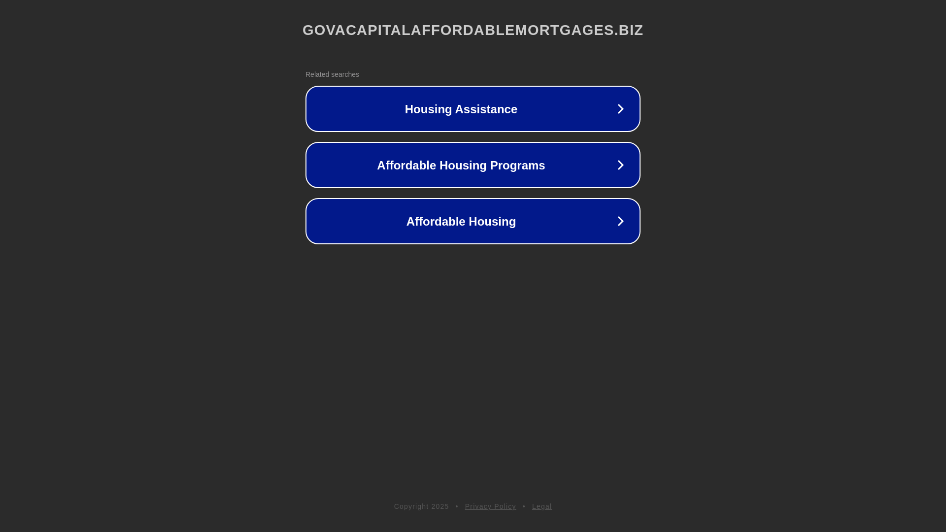 website screenshot of https://govacapitalaffordablemortgages.biz/