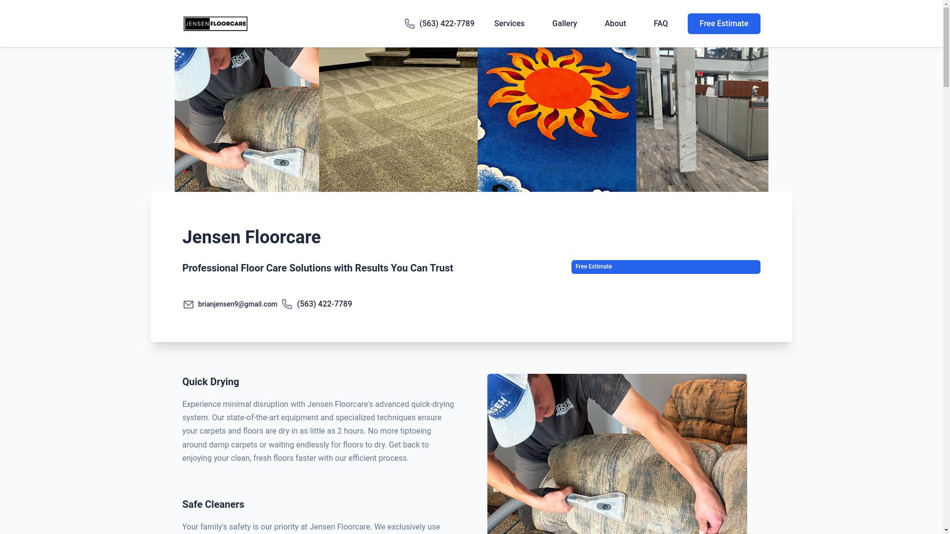 website screenshot of https://jensenfloorcare.com/