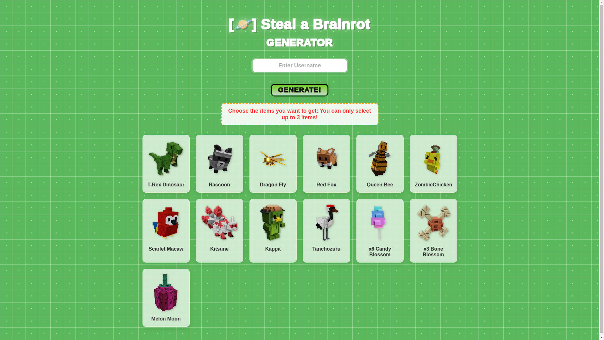 website screenshot of https://stealbrainrot.fun/