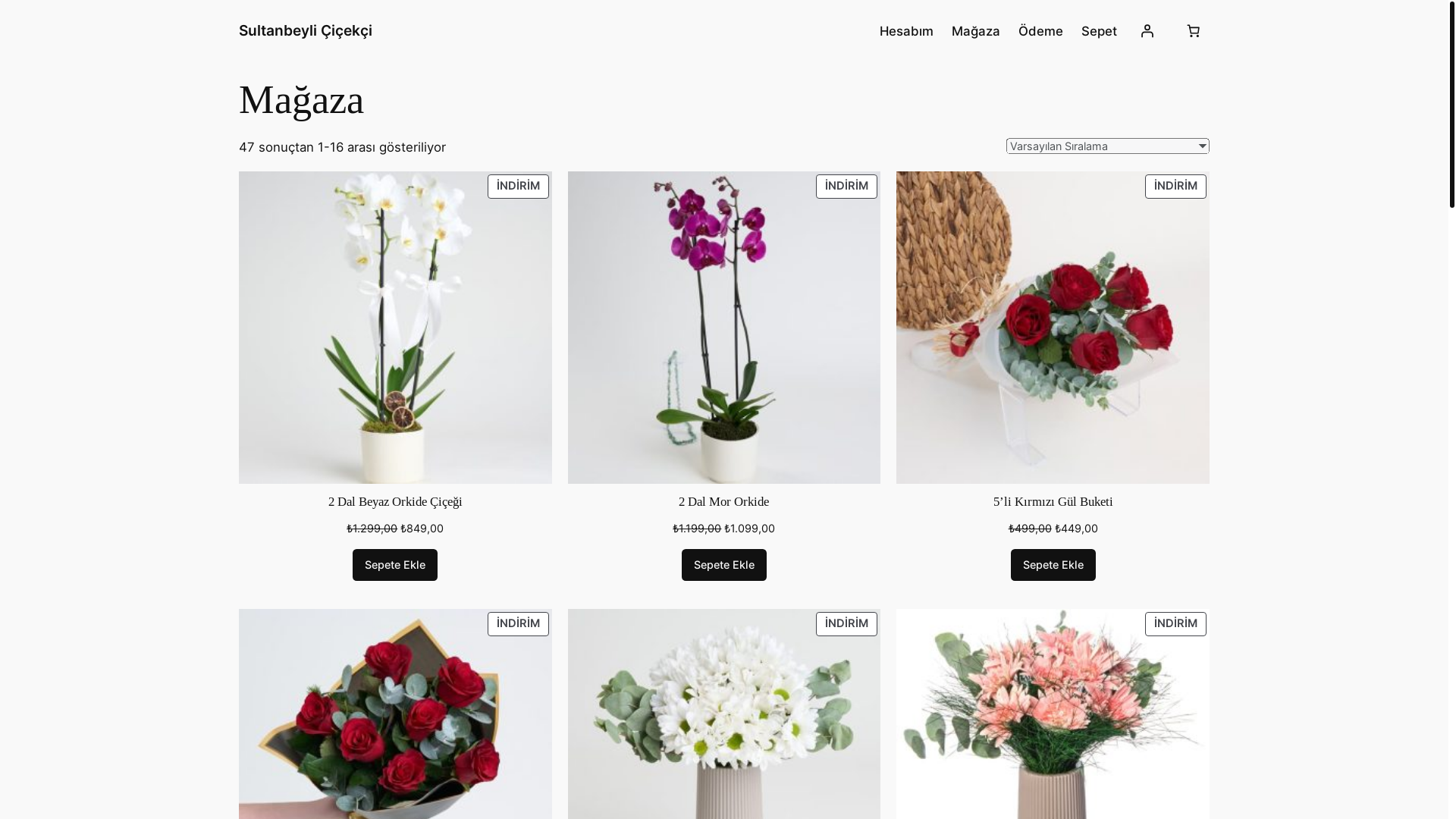 website screenshot of https://sultanbeylicicekci.com.tr/