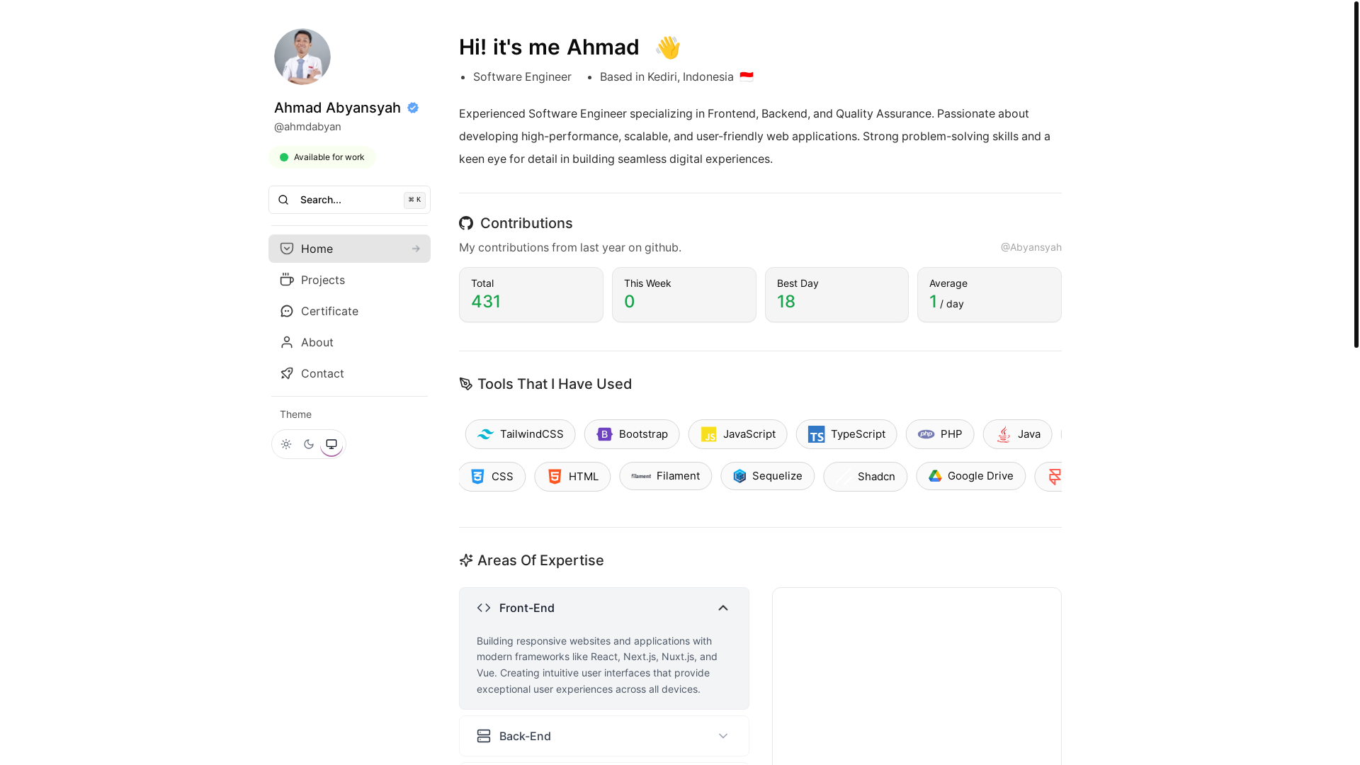 website screenshot of https://abyansyahdev.my.id/