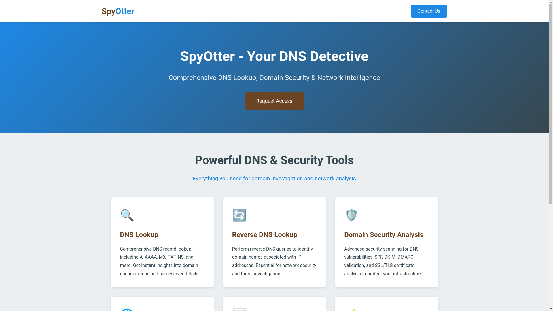 website screenshot of https://spyotter.net/