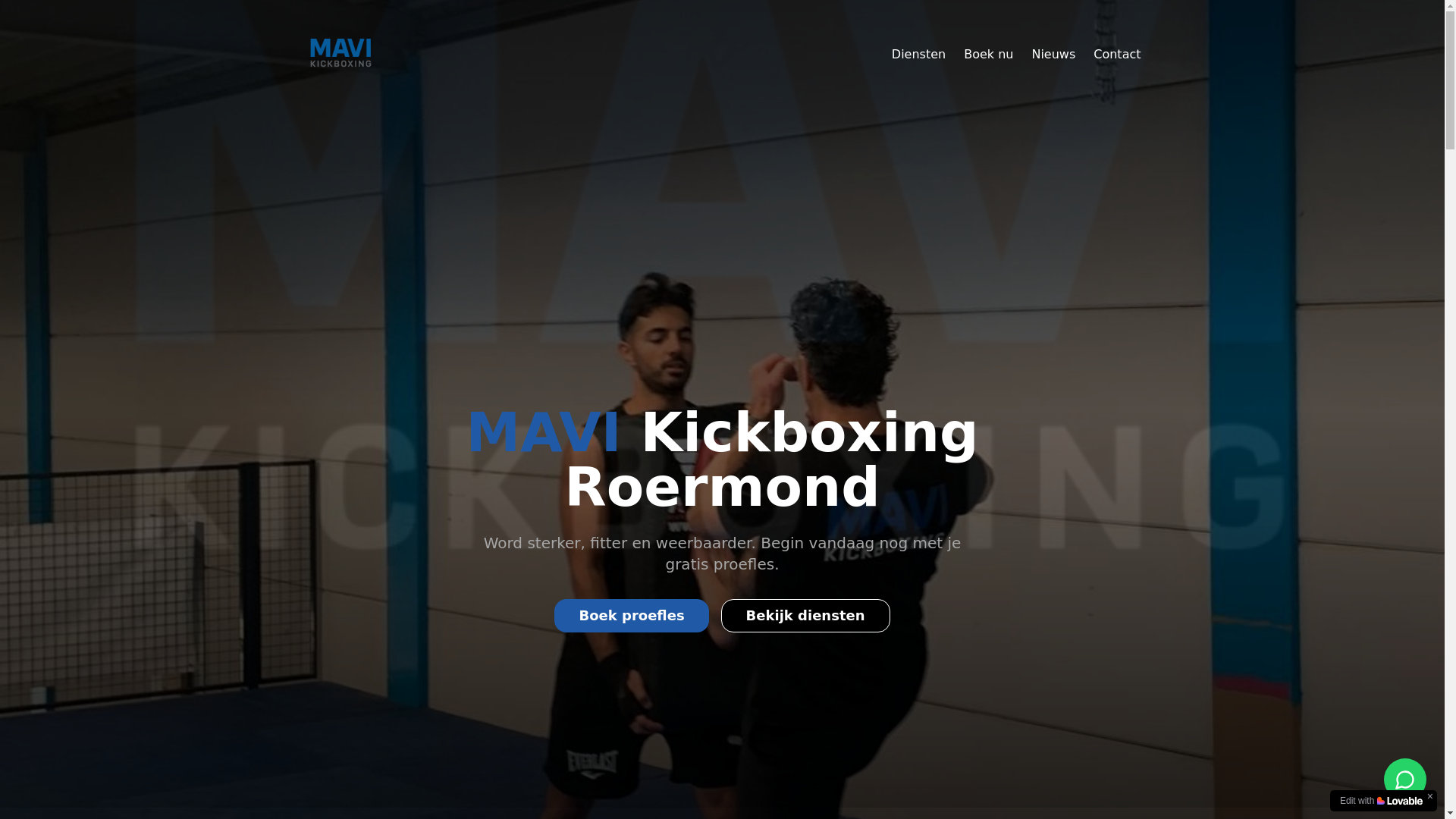 website screenshot of https://mavikickboxing.nl/