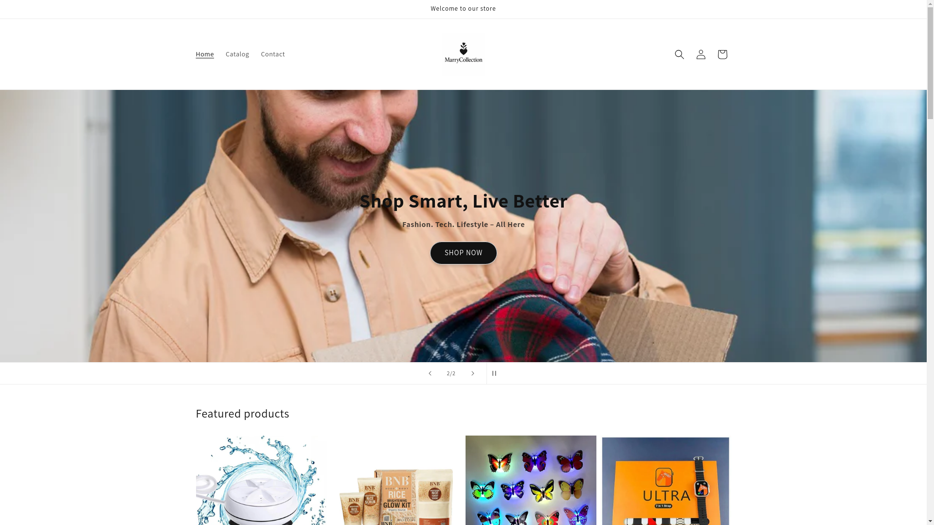 website screenshot of https://marrycollections.store/