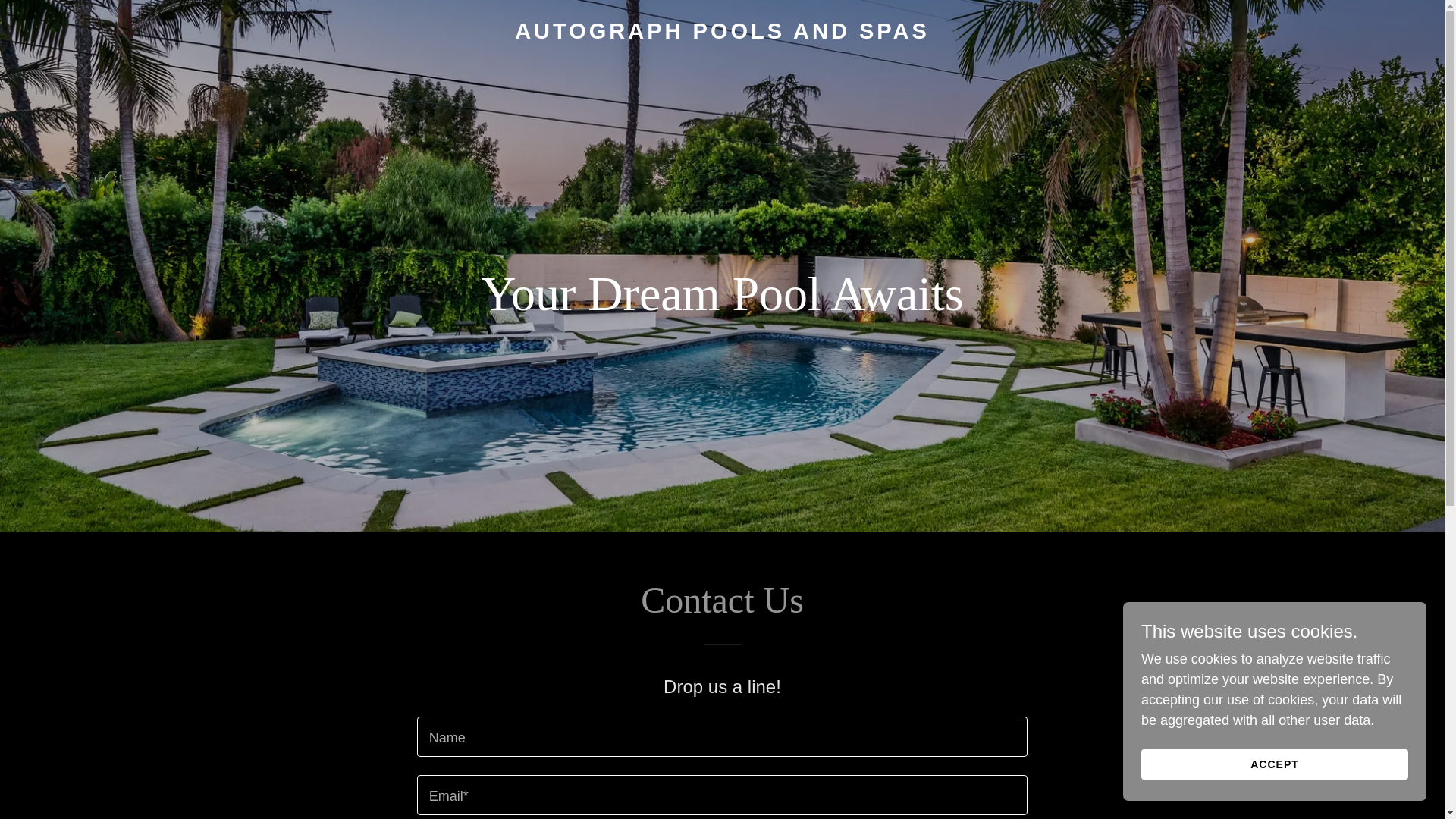 website screenshot of https://autographpoolsandspas.com/