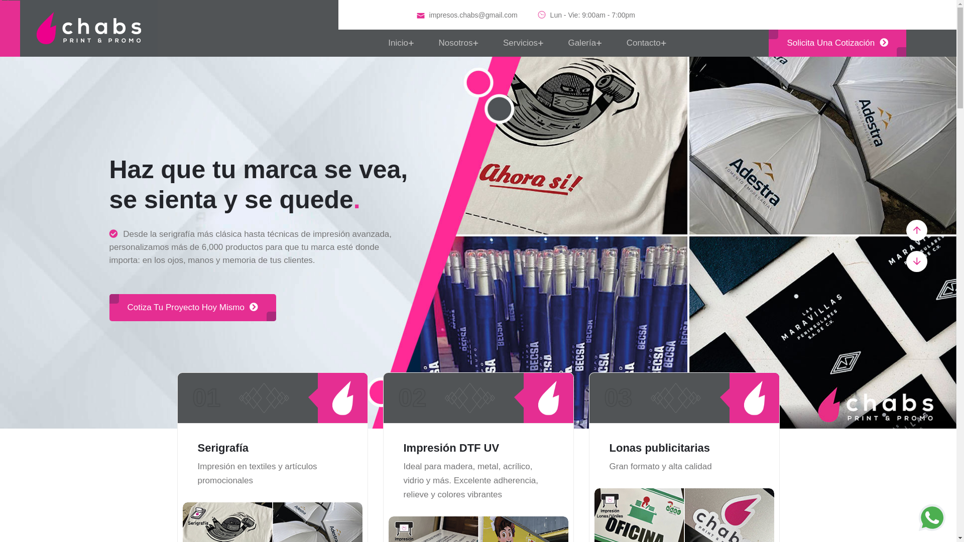 website screenshot of https://chabs.com.mx/