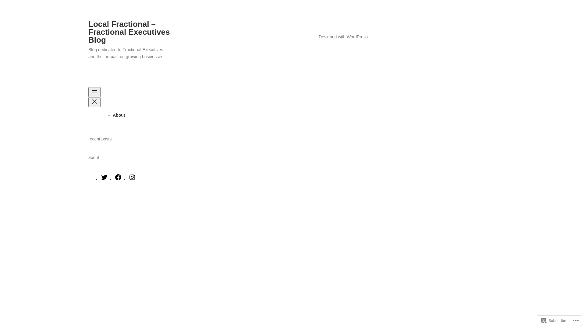 website screenshot of https://fractionalexecutives.blog/