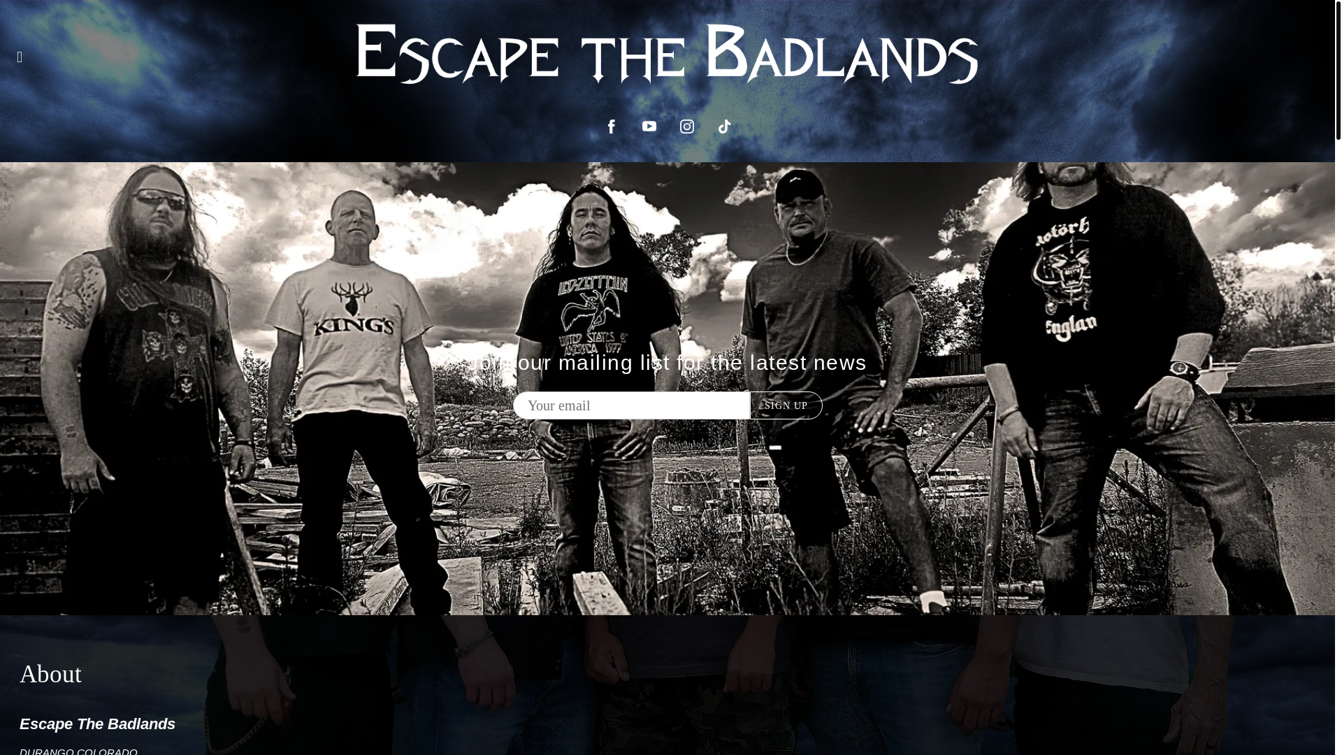 website screenshot of https://escapethebadlandsband.com/