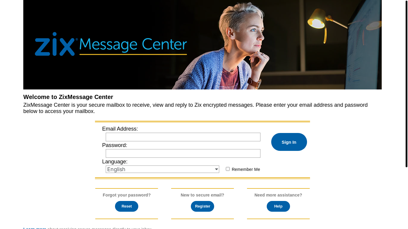 website screenshot of https://secureemailportal.com/
