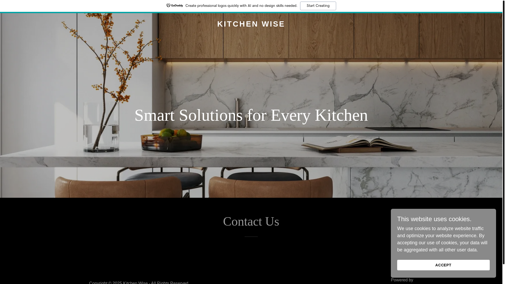 website screenshot of https://kitchenwise.in/