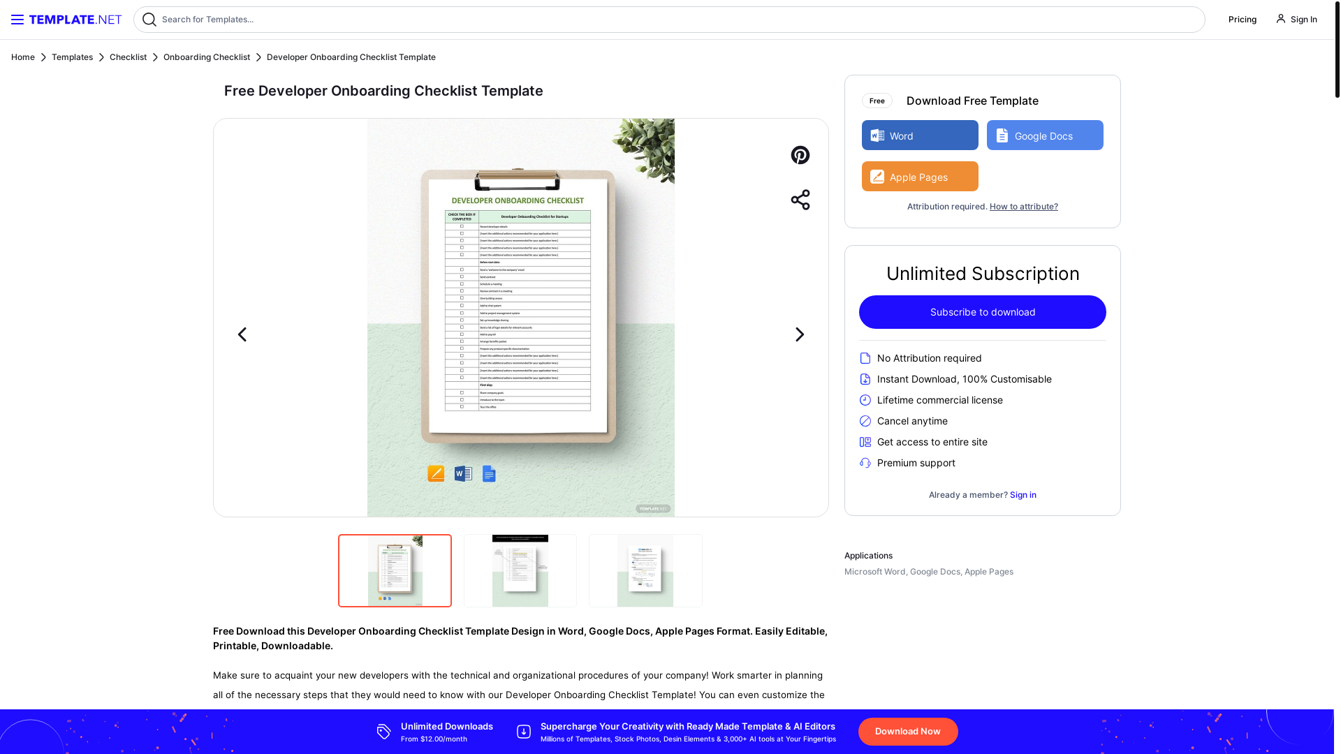 website screenshot of https://www.template.net/editable/45668/developer-onboarding-checklist