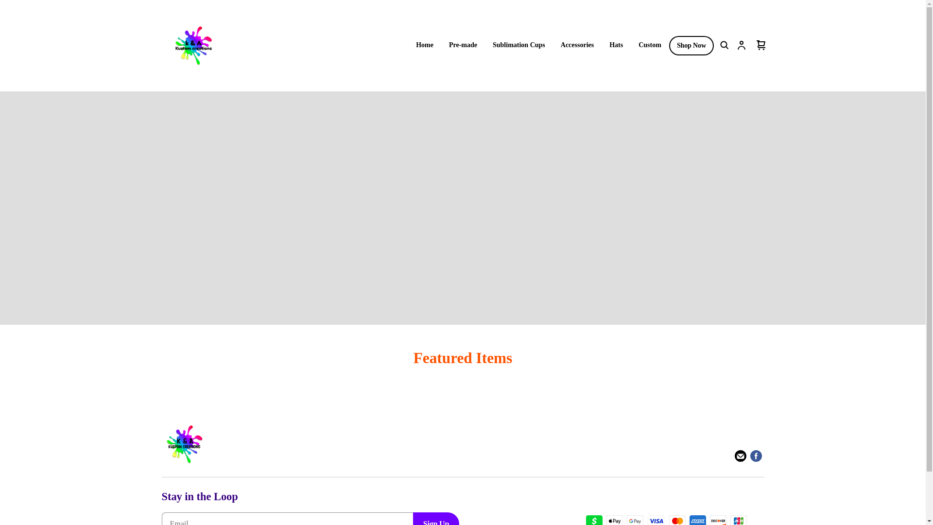 website screenshot of https://kakustomcreations.com/