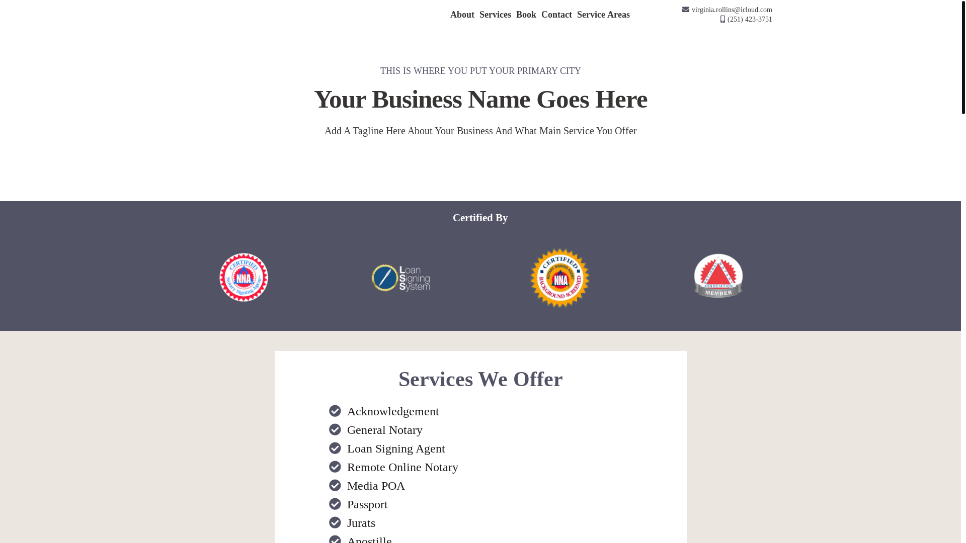 website screenshot of https://virginiasimpsonnotary.com/