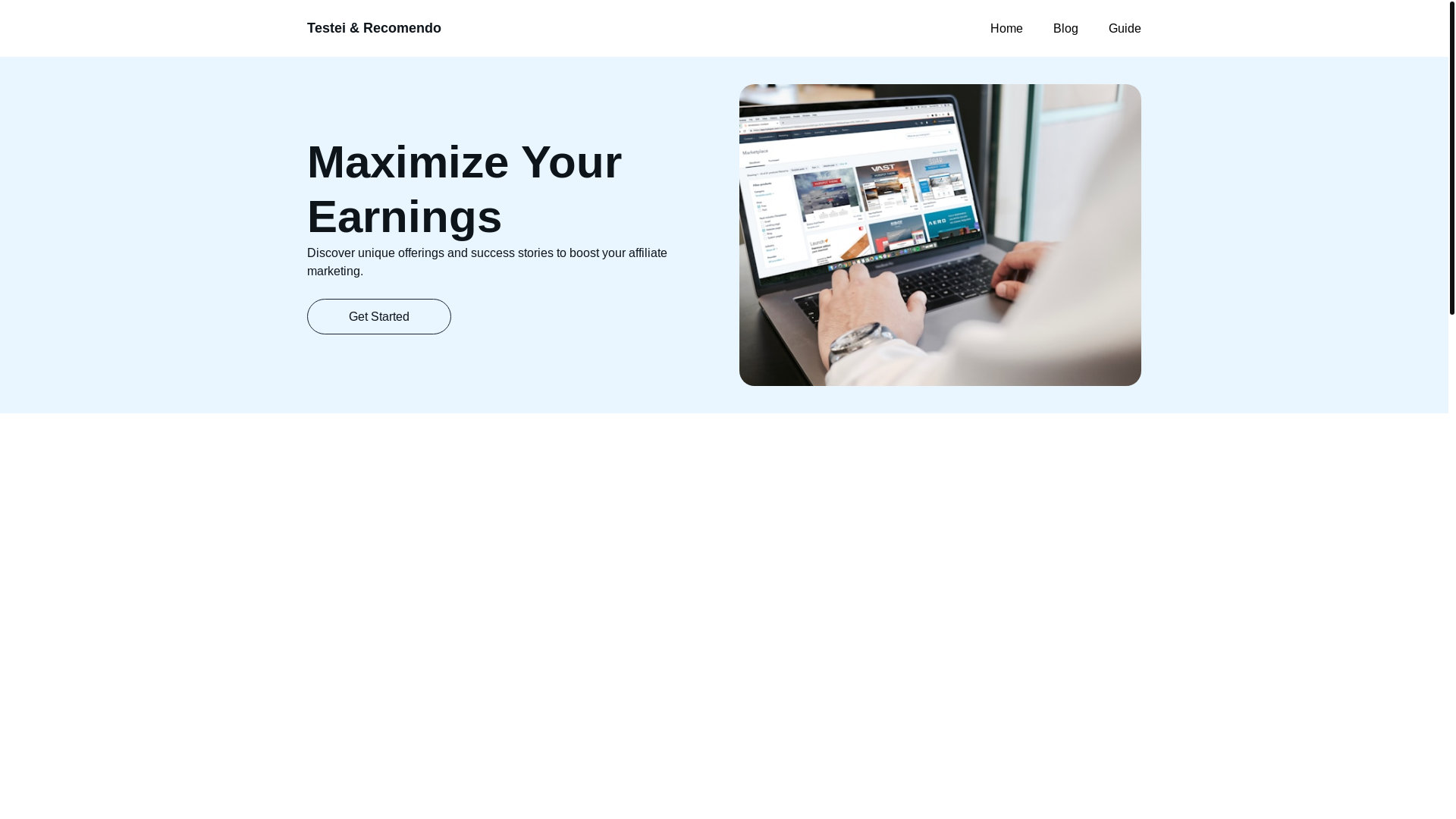 website screenshot of https://testeierecomendo.com/