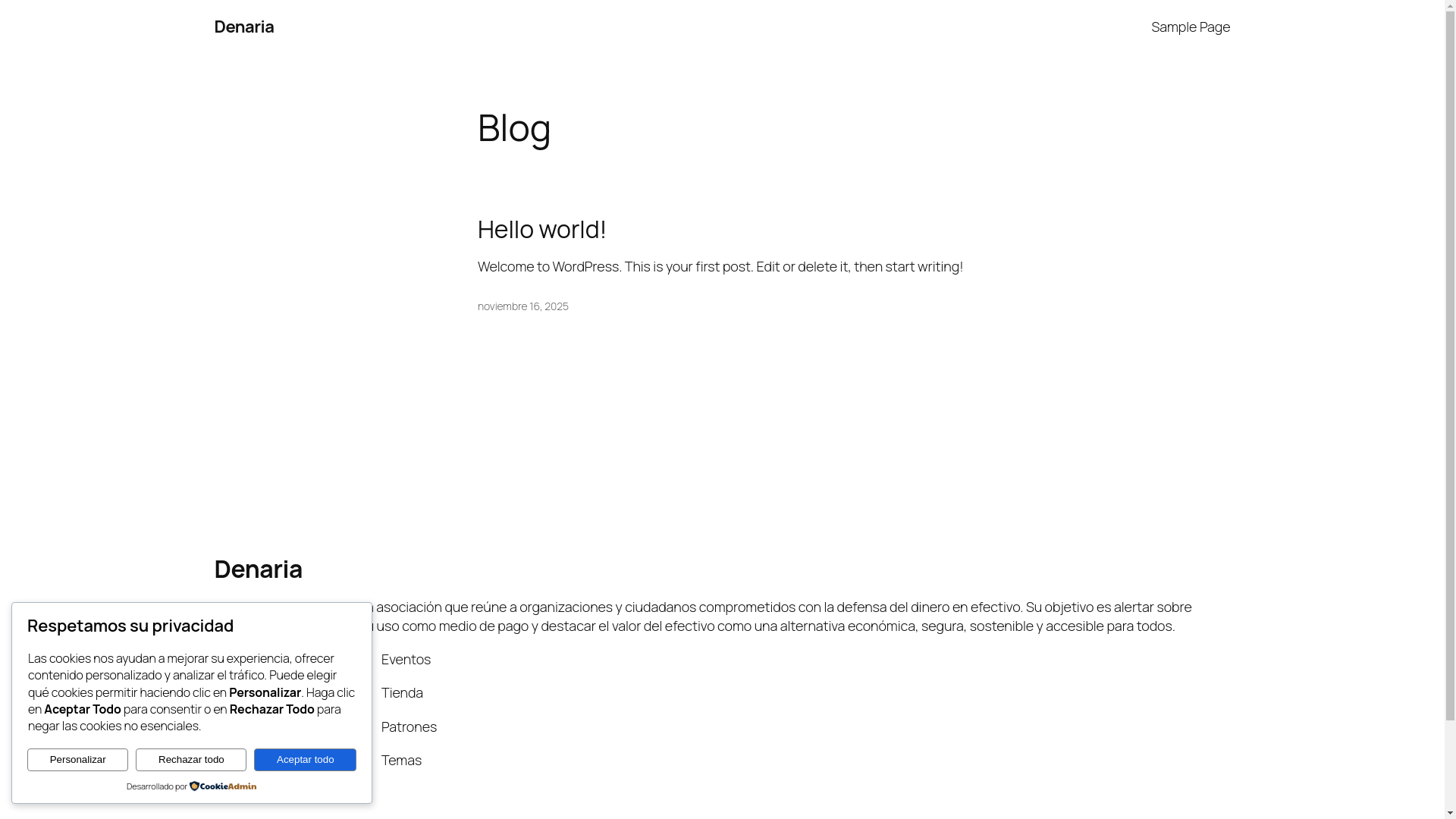 website screenshot of https://denariaperu.com/