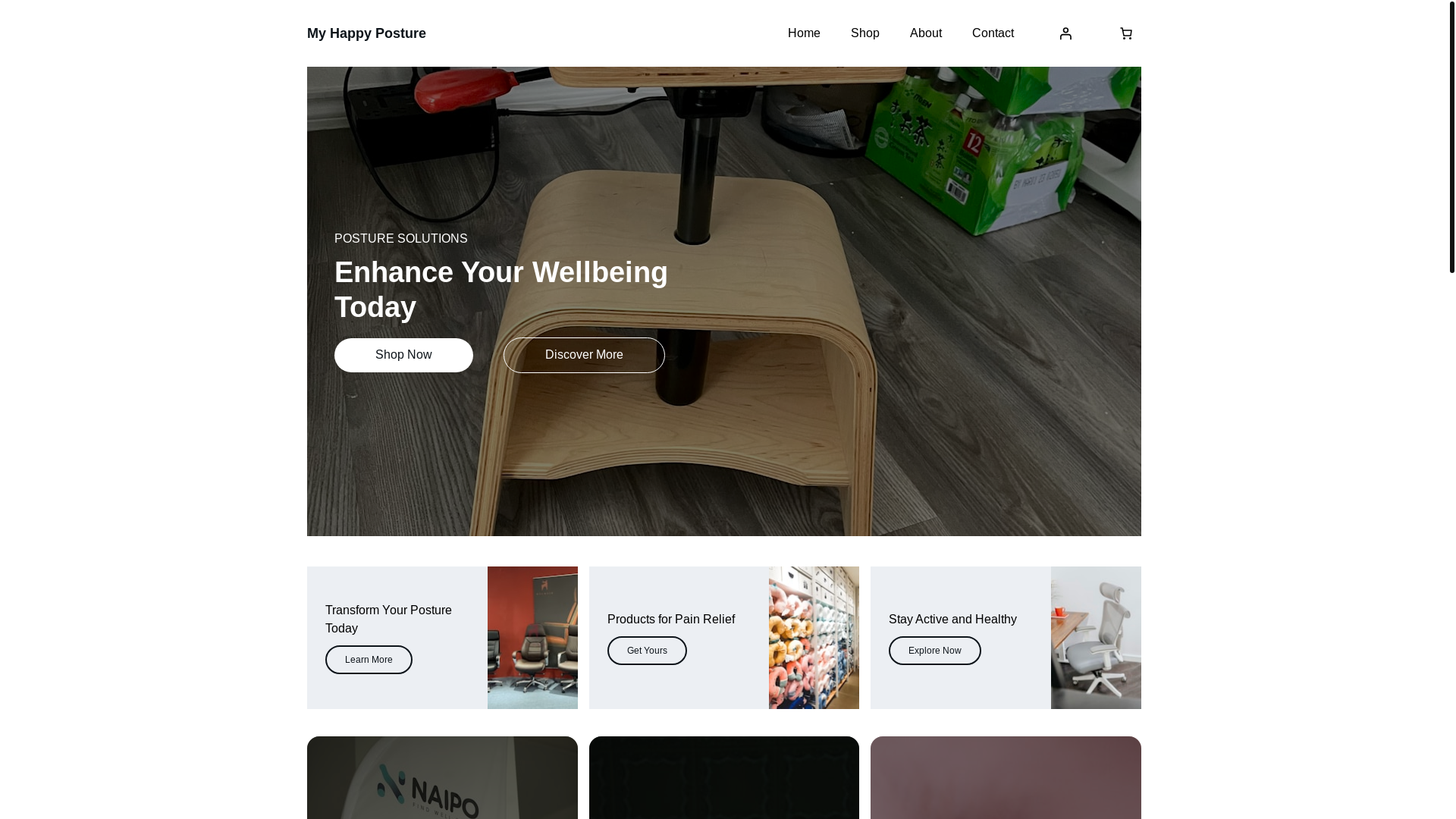 website screenshot of https://myhappyposture.com/