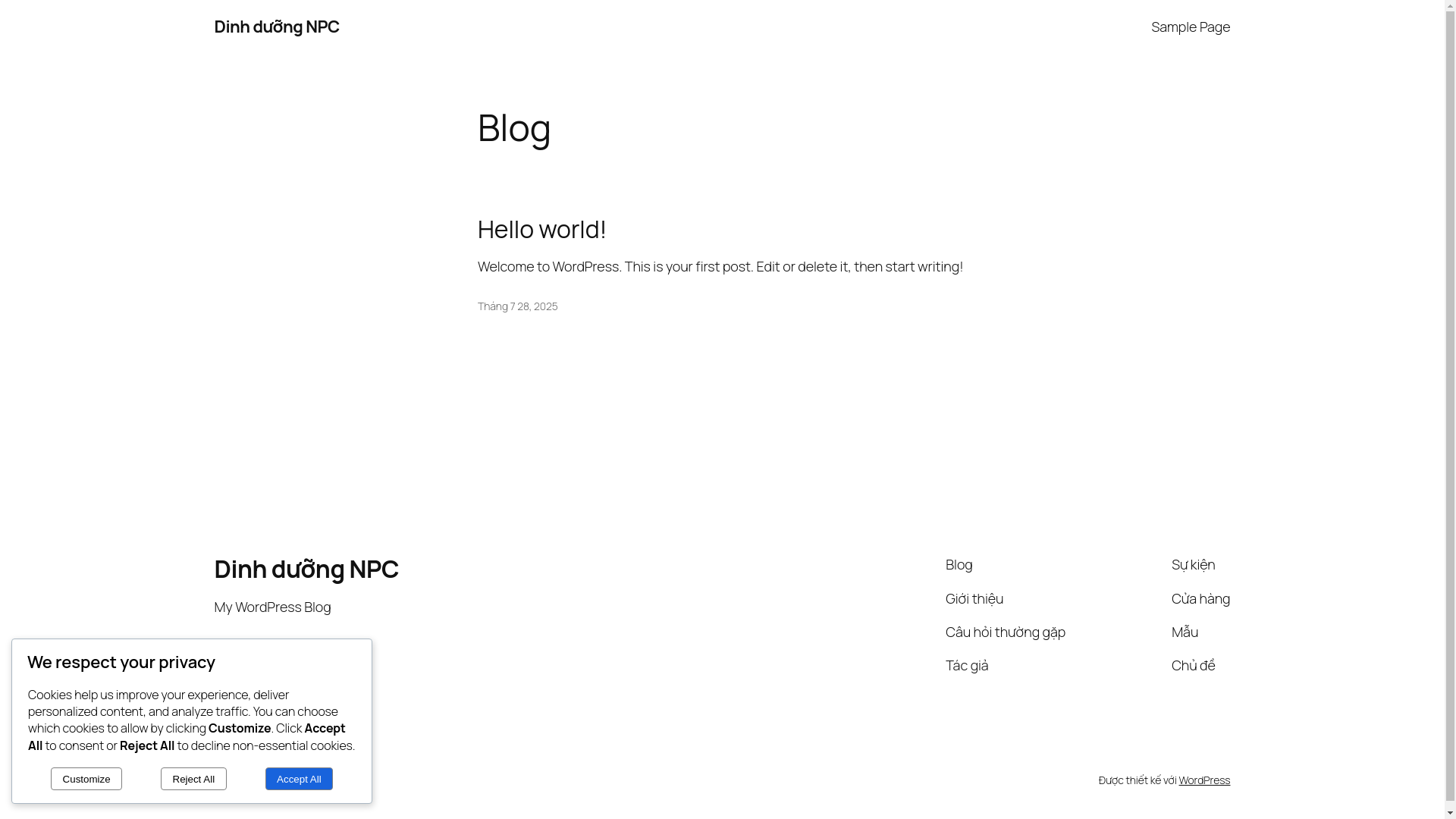 website screenshot of https://dinhduongnpc.vn/