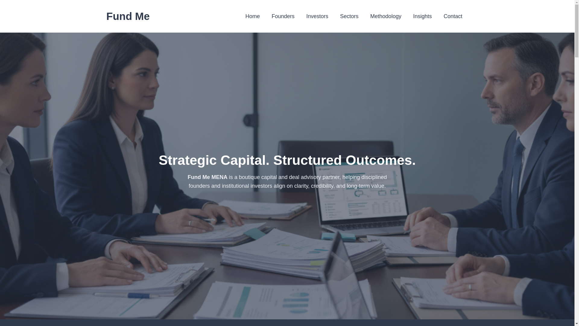 website screenshot of https://fundmemena.com/