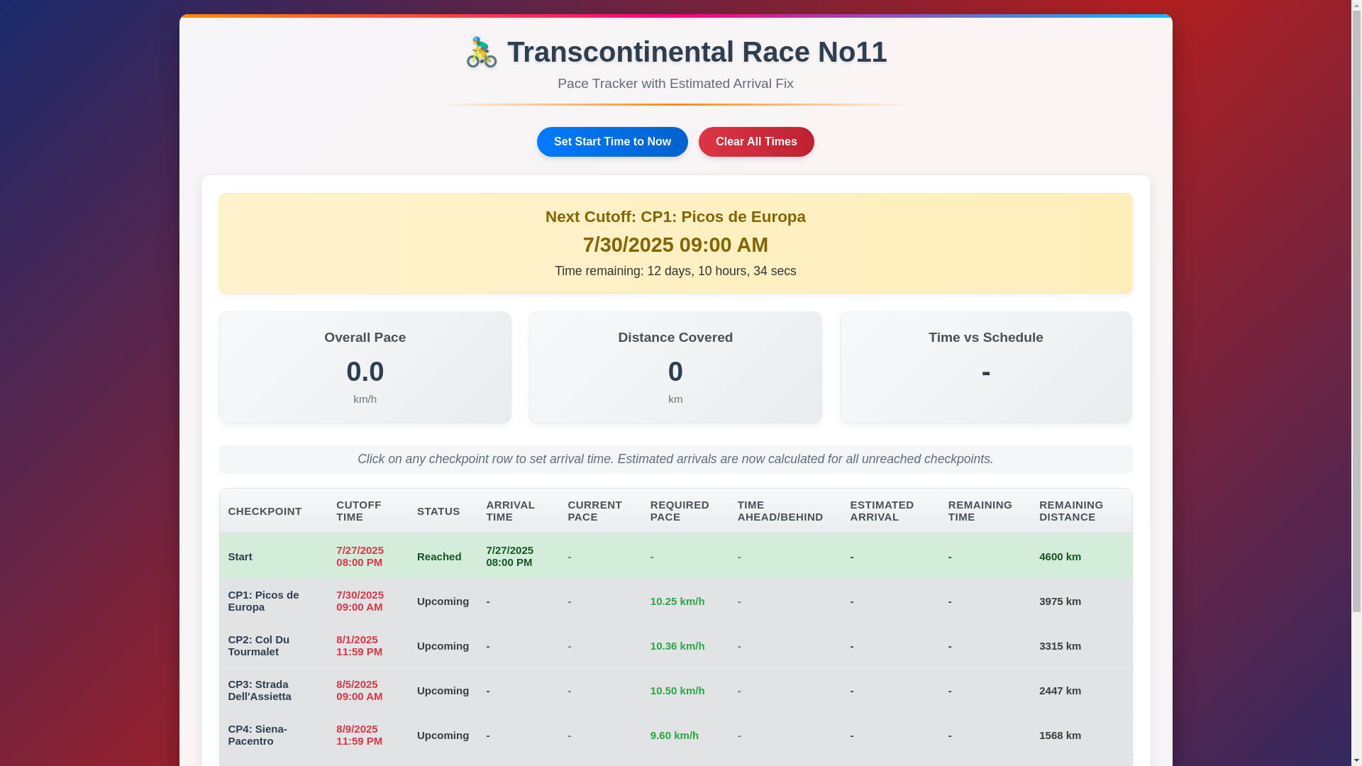 website screenshot of https://tcrpace.pages.dev/