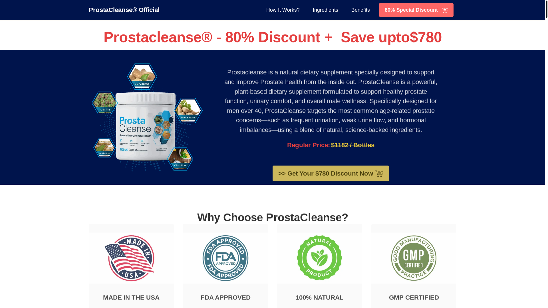 website screenshot of https://prostaccleanse.com/