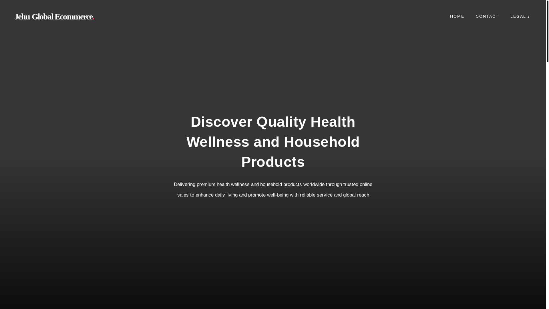 website screenshot of https://jehuglobalecommerce.com/