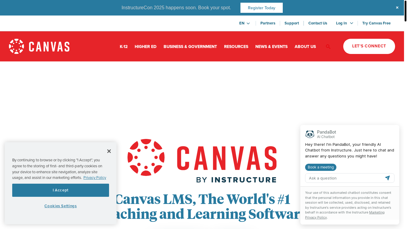 website screenshot of https://canvas.com/