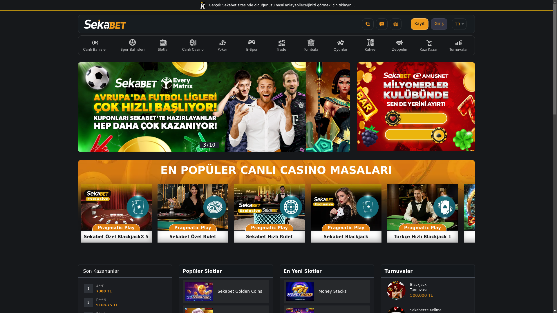 website screenshot of https://sekabett1322.com/