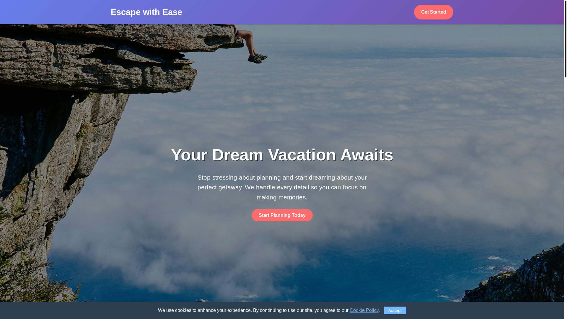 website screenshot of https://escapewithease.xyz/