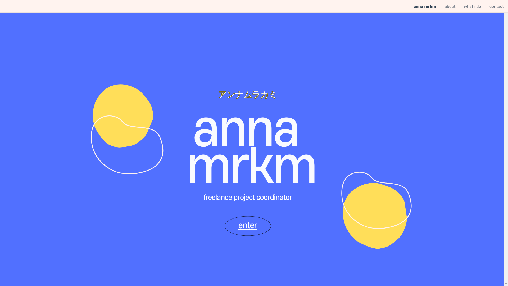 website screenshot of https://annamurakami.info/