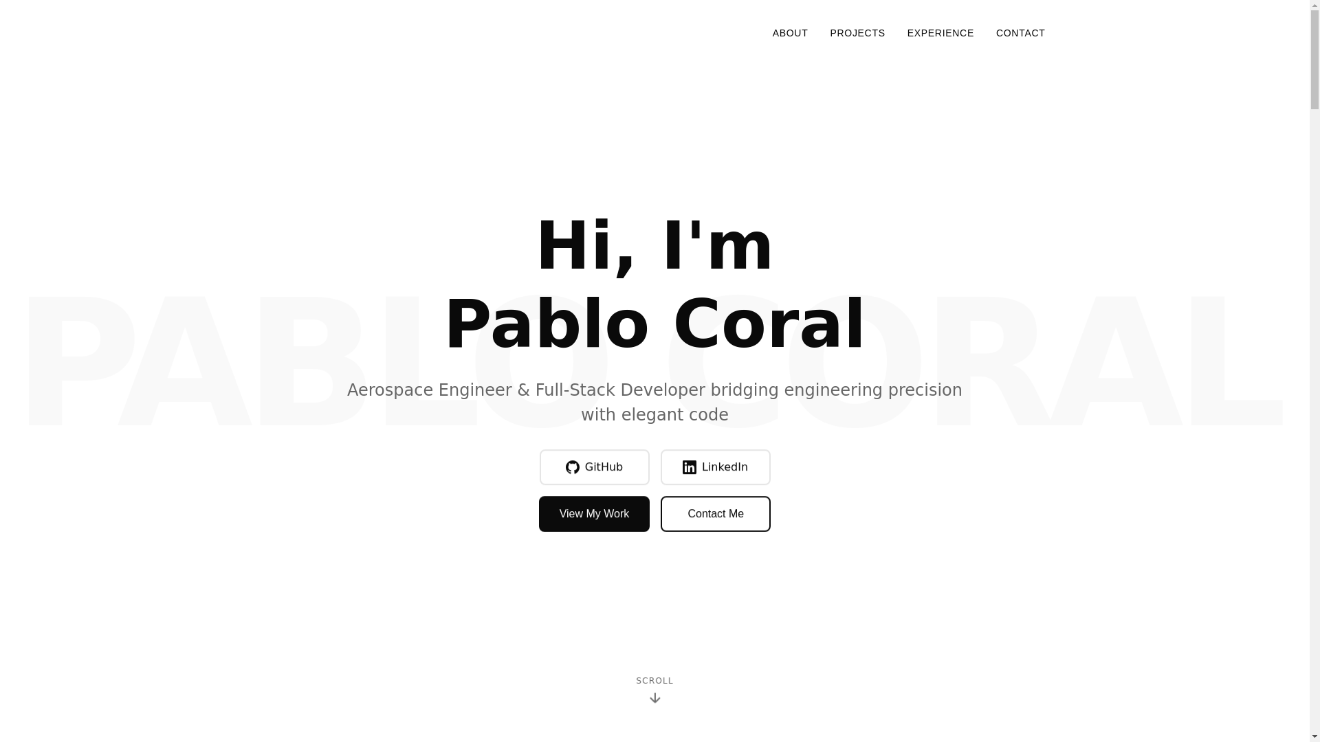 website screenshot of https://pablocoral.com/