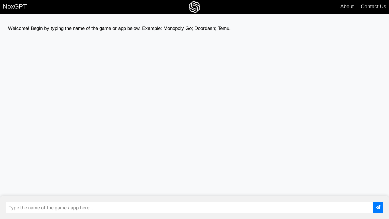 website screenshot of https://noxgpt.com/
