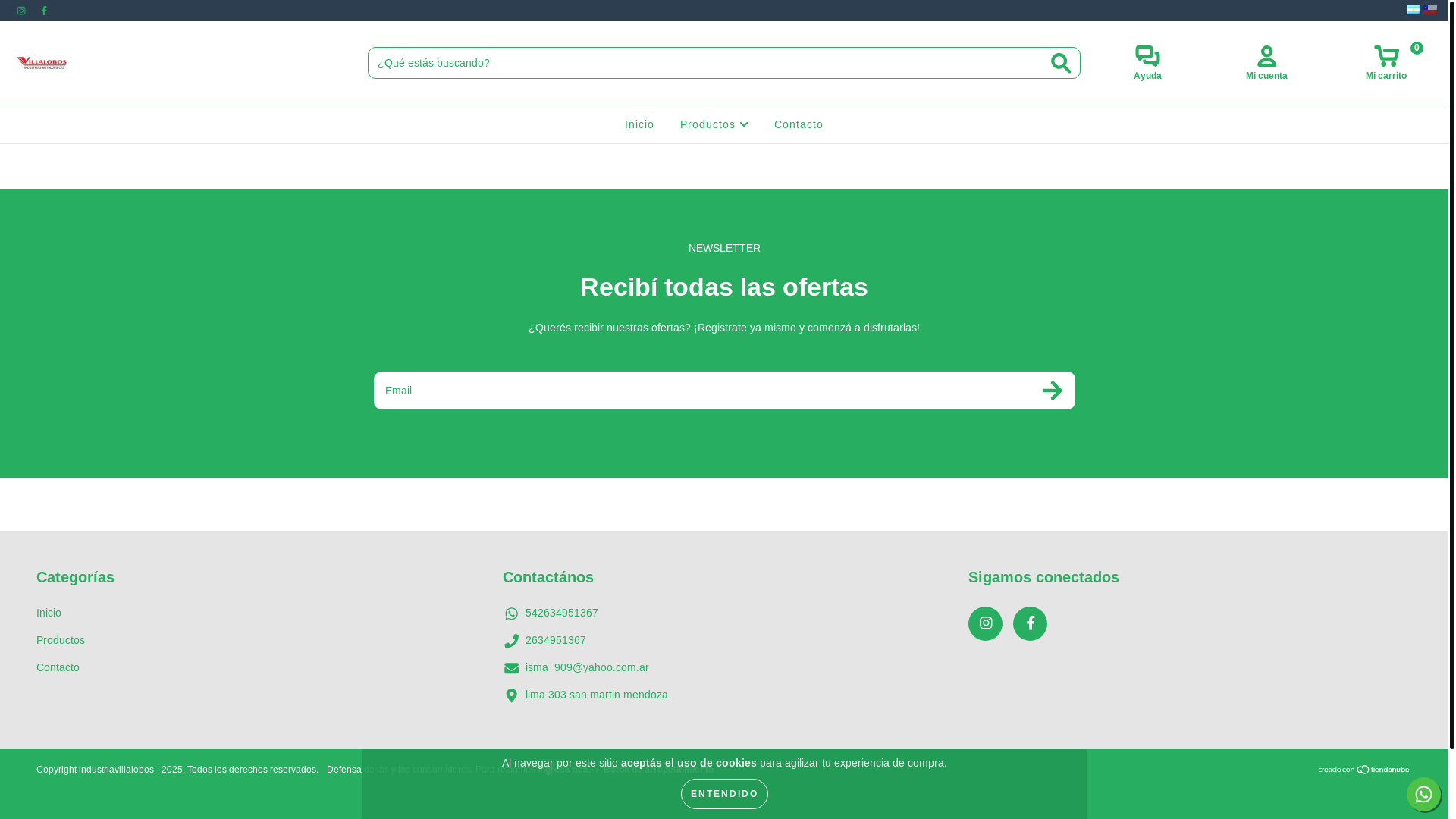 website screenshot of https://industriavillalobos.com.ar/