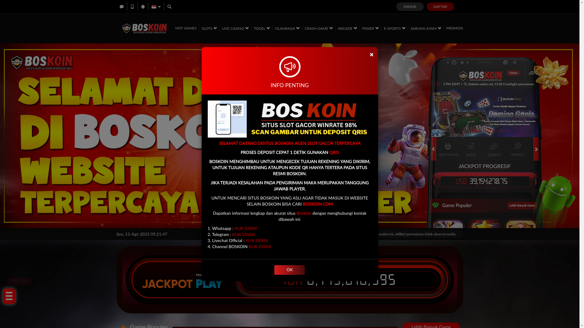 website screenshot of https://boskoin-satu.com/